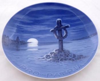 Blue plate with landscape, Pro Patria - Copenhagen
